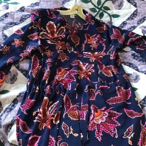 Printed style long sleeves dress